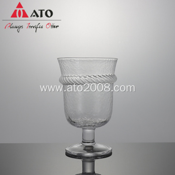 Lead-free stemware wine goblets with carved patterns cup